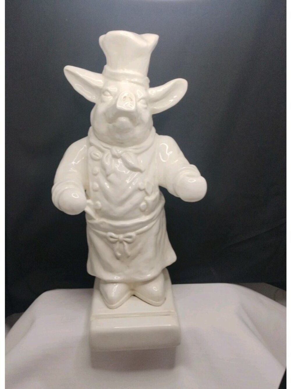 Vtg. French Chef  Pig Menu & Utensil Display Holder Figurine  16.5” X8"X7"